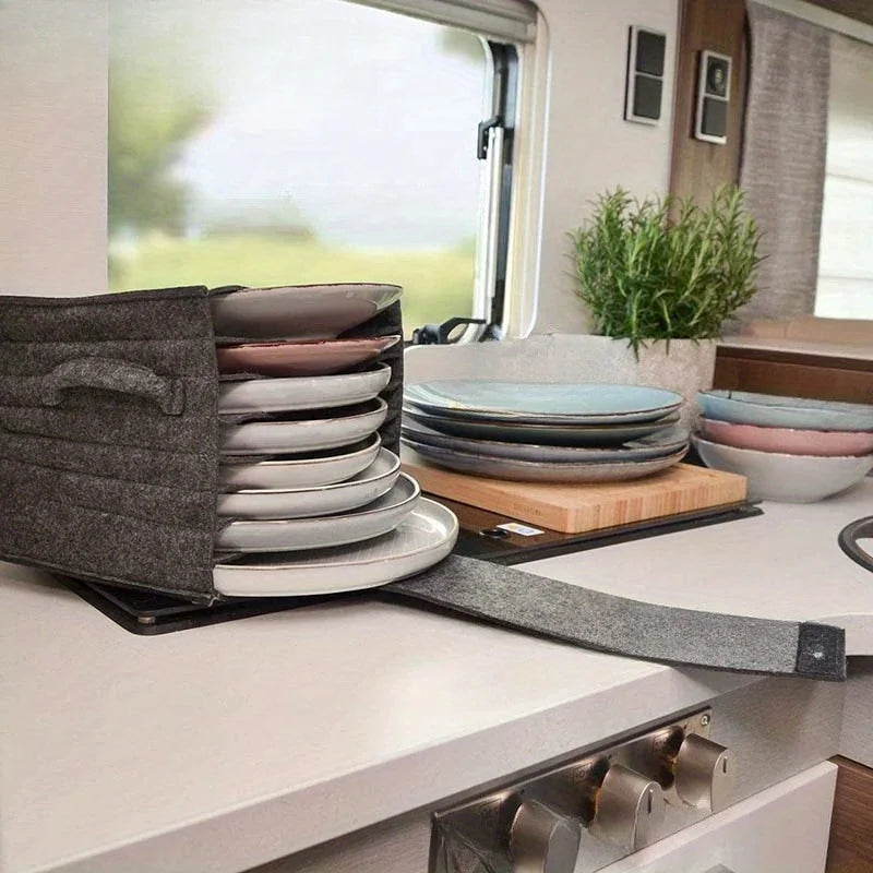 Quintuple Layered Felt Dish Plate Cup ComprehensiveStorage Rack CampingOutdoors Organization