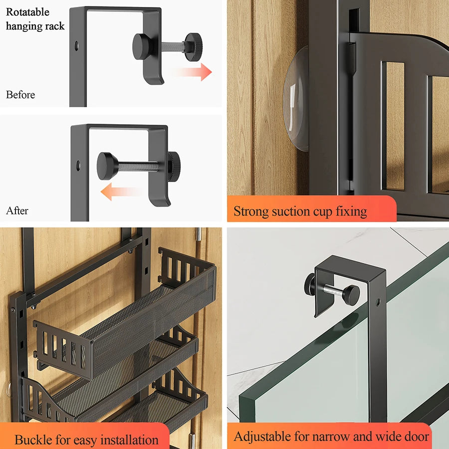 TWISTER.CK Over The Door Pantry Organizer 10 Tier Heavy Duty Carbon Steel Storage Rack