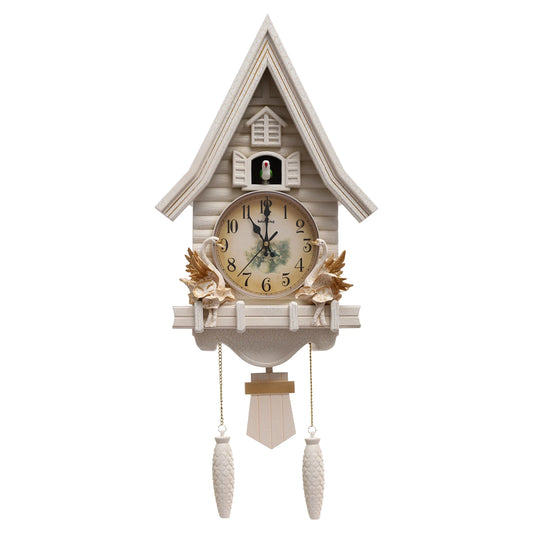 Wooden Cuckoo Clock Pendulum Wall Clock With Hourly Chimes