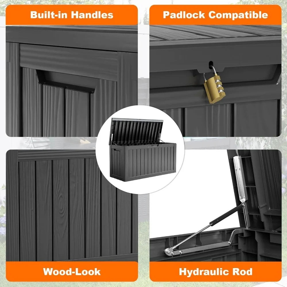 High Concerned Weatherproof Resin Deck Box Lockable Outdoor Storage SolutionProvider