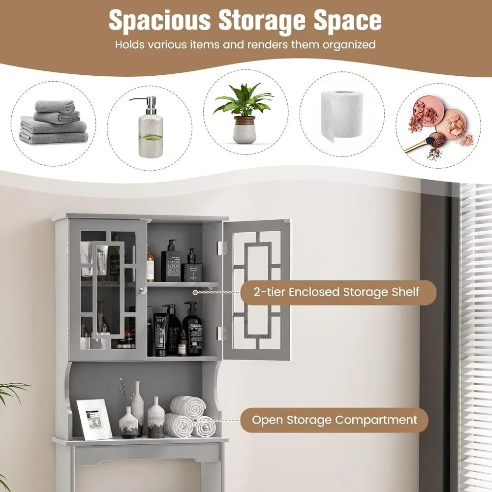 Over The Toilet Storage Cabinet And Shelf Space Saving Organizer