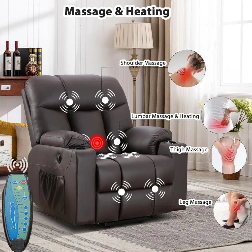 LZJV Oversized Power Lift Recliner Chair With Heated Massage