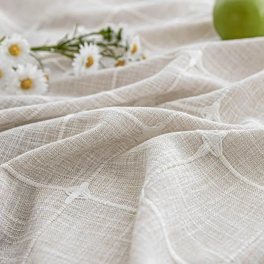 Dream Farmhouse Linen Shower Curtain With Snap In Liner