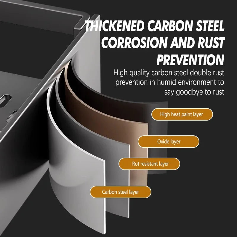 Big Red House Bathroom Storage Rack Non Perforated Wall Mounted Towel Rack Wrought Iron