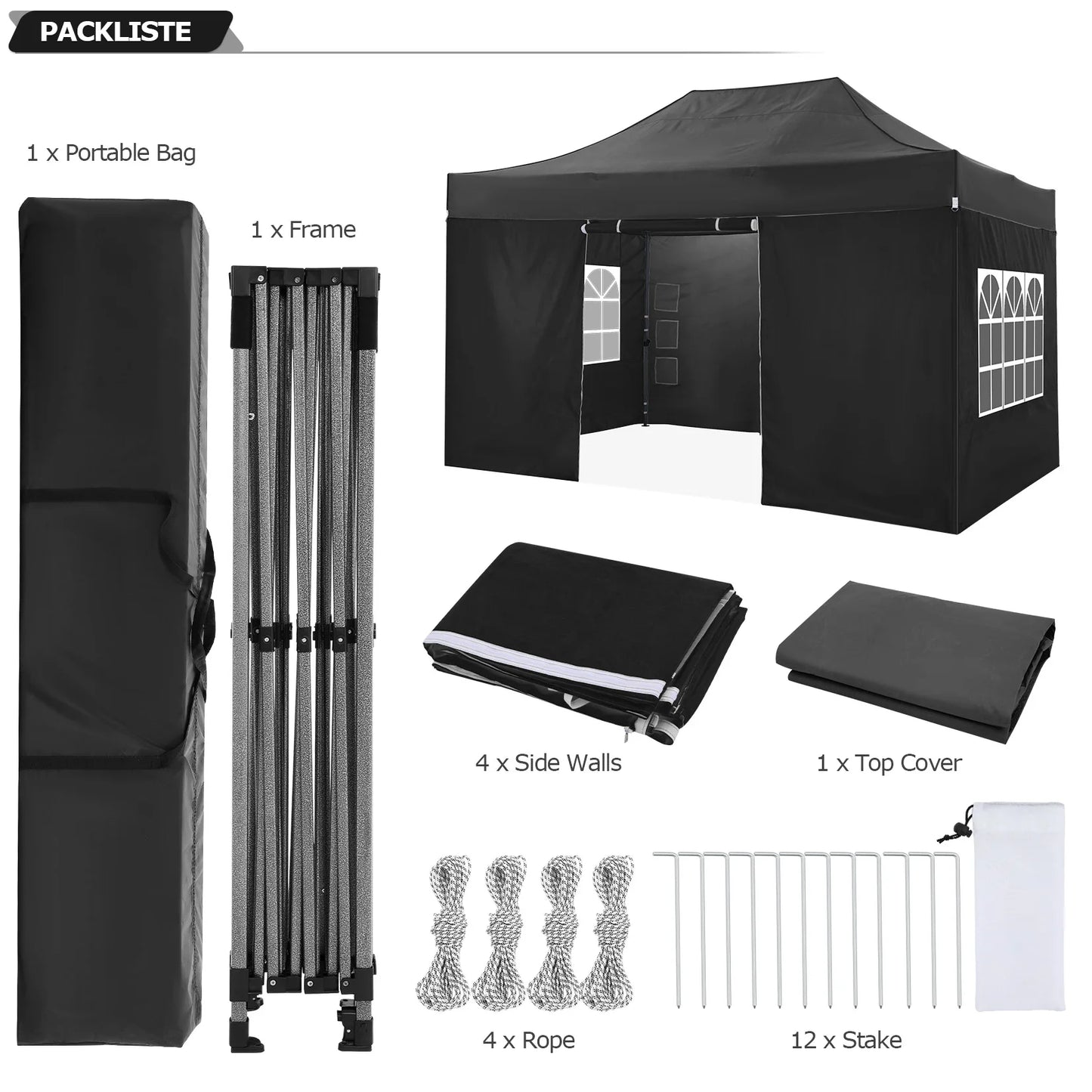 COBIZI Heavy Duty Pop Up Canopy Tent With Sidewalls