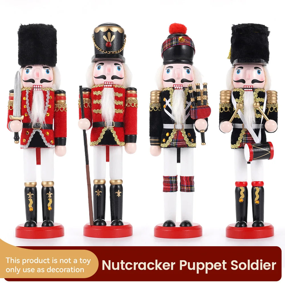 Hign-concerned Wooden Nutcracker Soldier Puppet Christmas Decor Gift