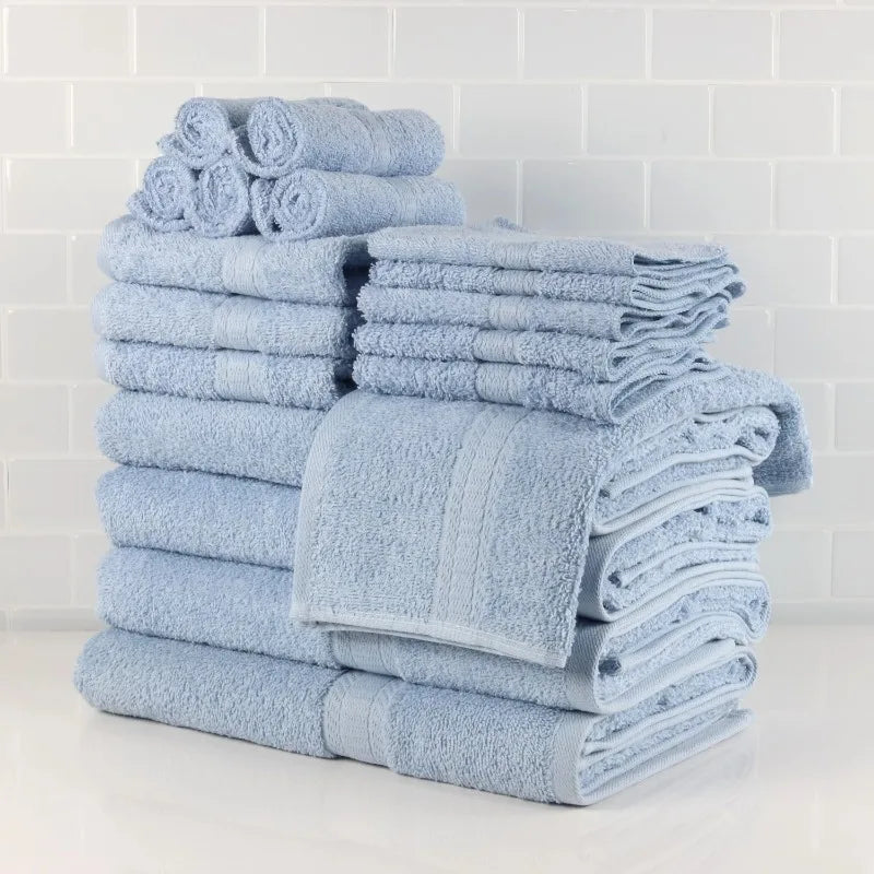 Cotton Towel Set 18 Piece Bath Hand Face Towels Premium