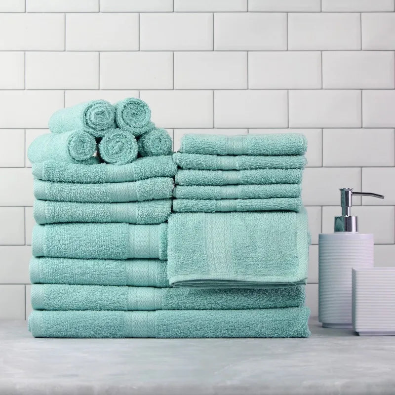 Cotton Towel Set 18 Piece Bath Hand Face Towels Premium