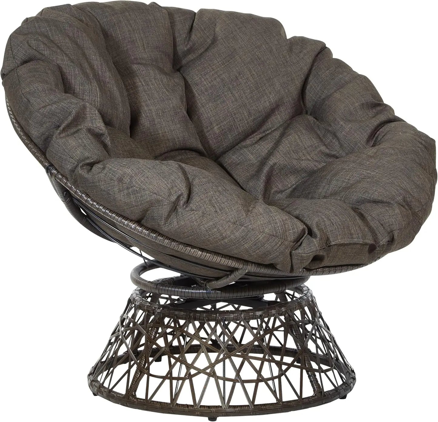 OEING Wicker Papasan Chair With 360 Degree Swivel