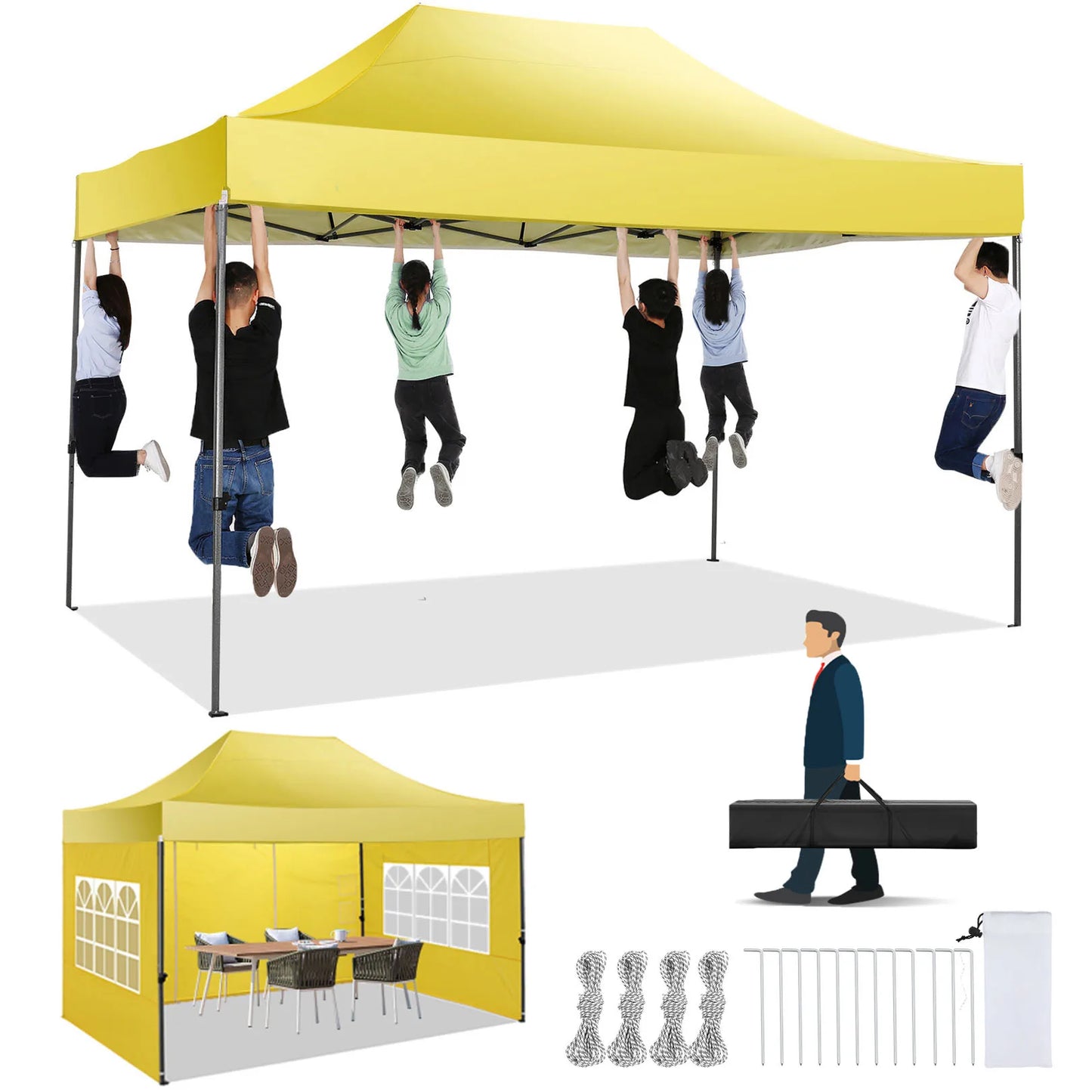 COBIZI Heavy Duty Pop Up Canopy Tent With Sidewalls