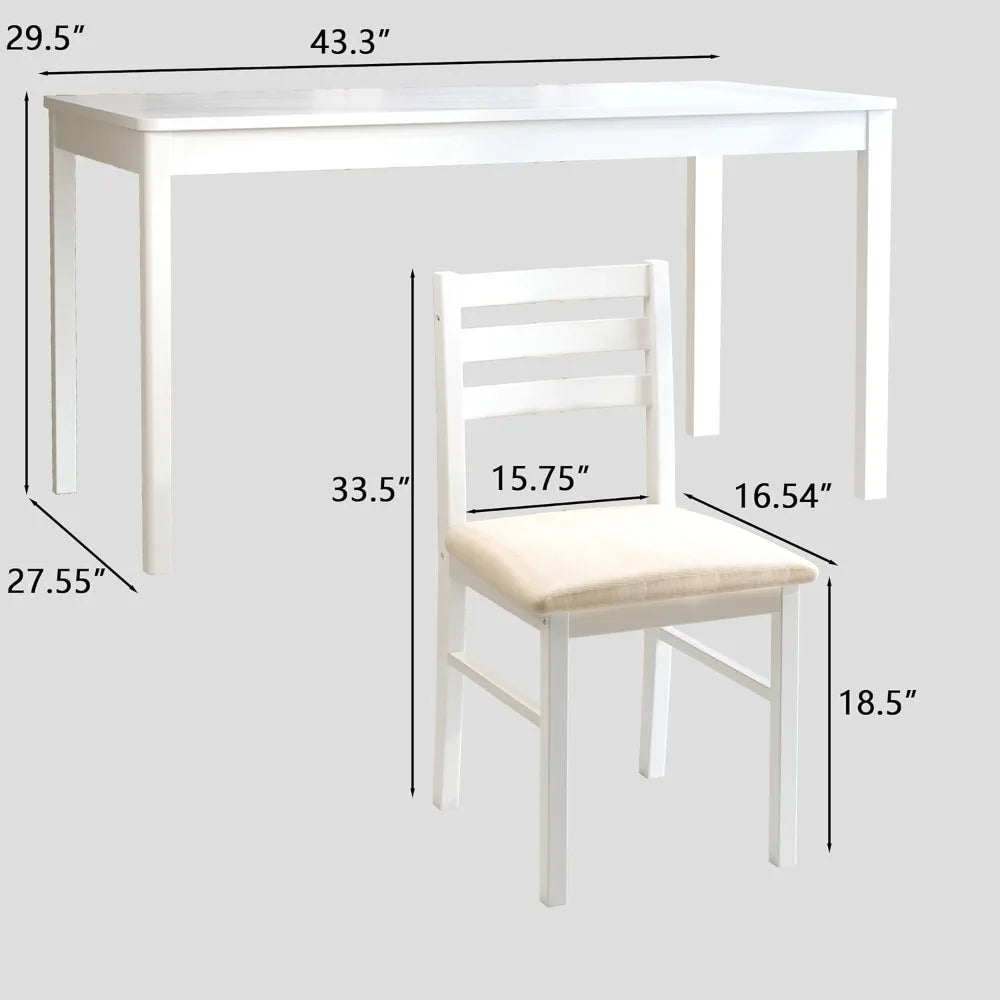 DAFIFY Contemporary Solid Wood Dining Table Collection Featuring Cushioned Chairs