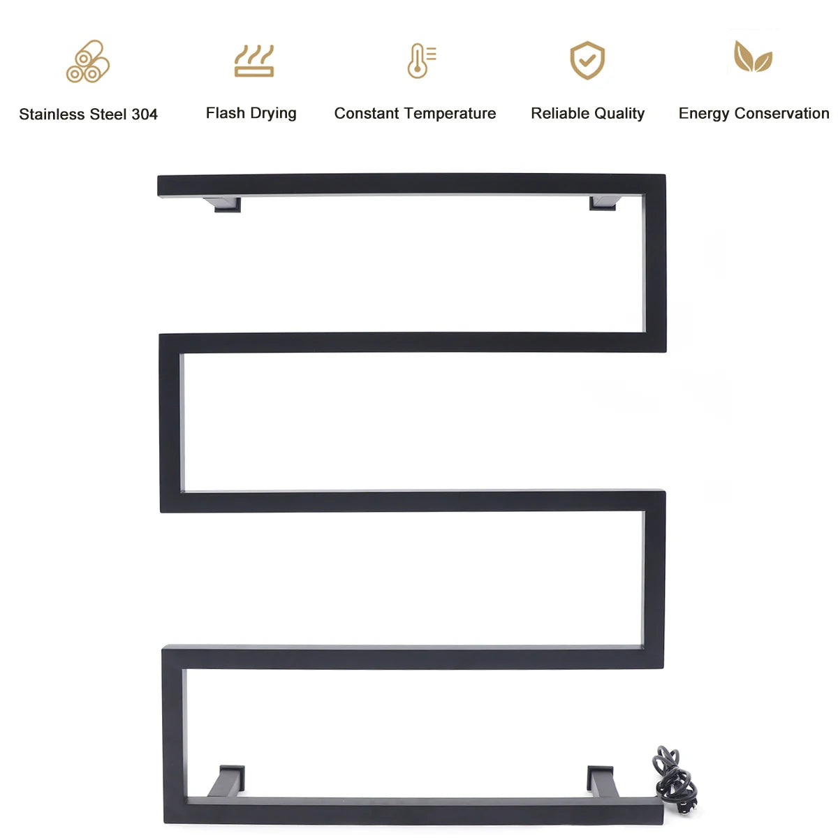 Stainless Steel Wall Mounted Electric Towel Warmer Rack 110V