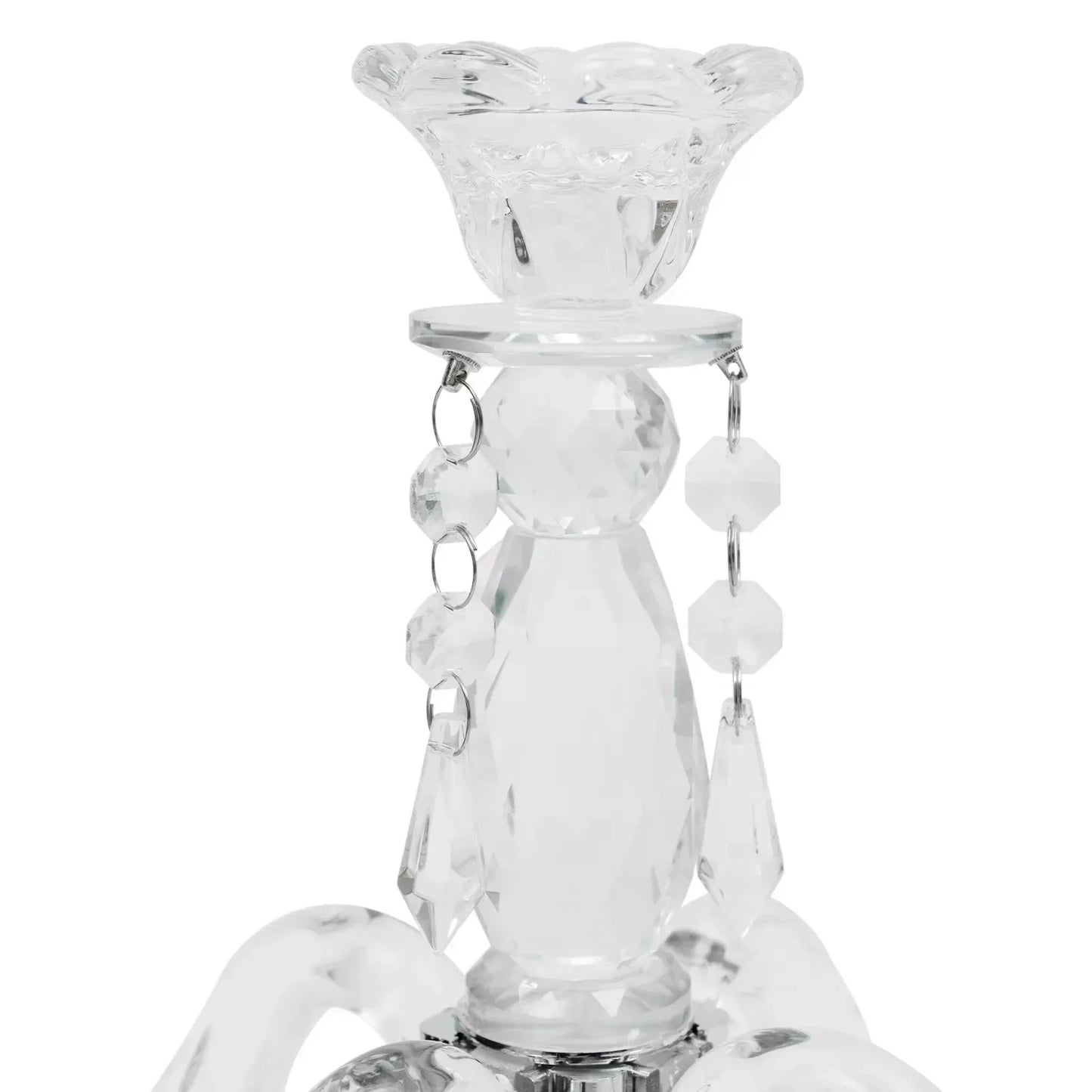 Bymaocar 5 Arm Crystal Candle Centerpiece Holder With Five Heads For Elegant Home Decor