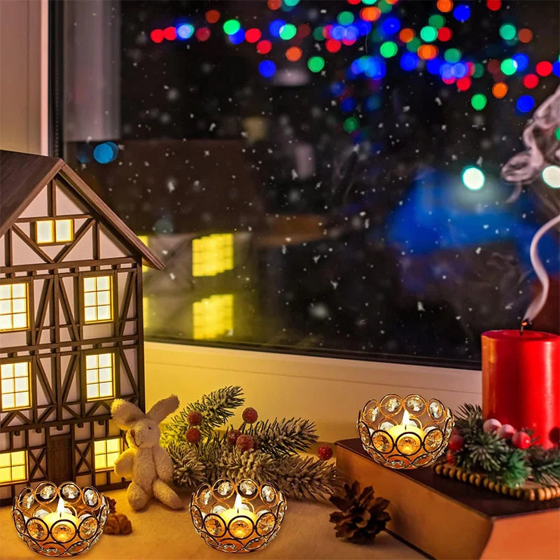 Crystal Tealight Candle Holders for WeddingCeremony Reception Centerpiece Table Decor