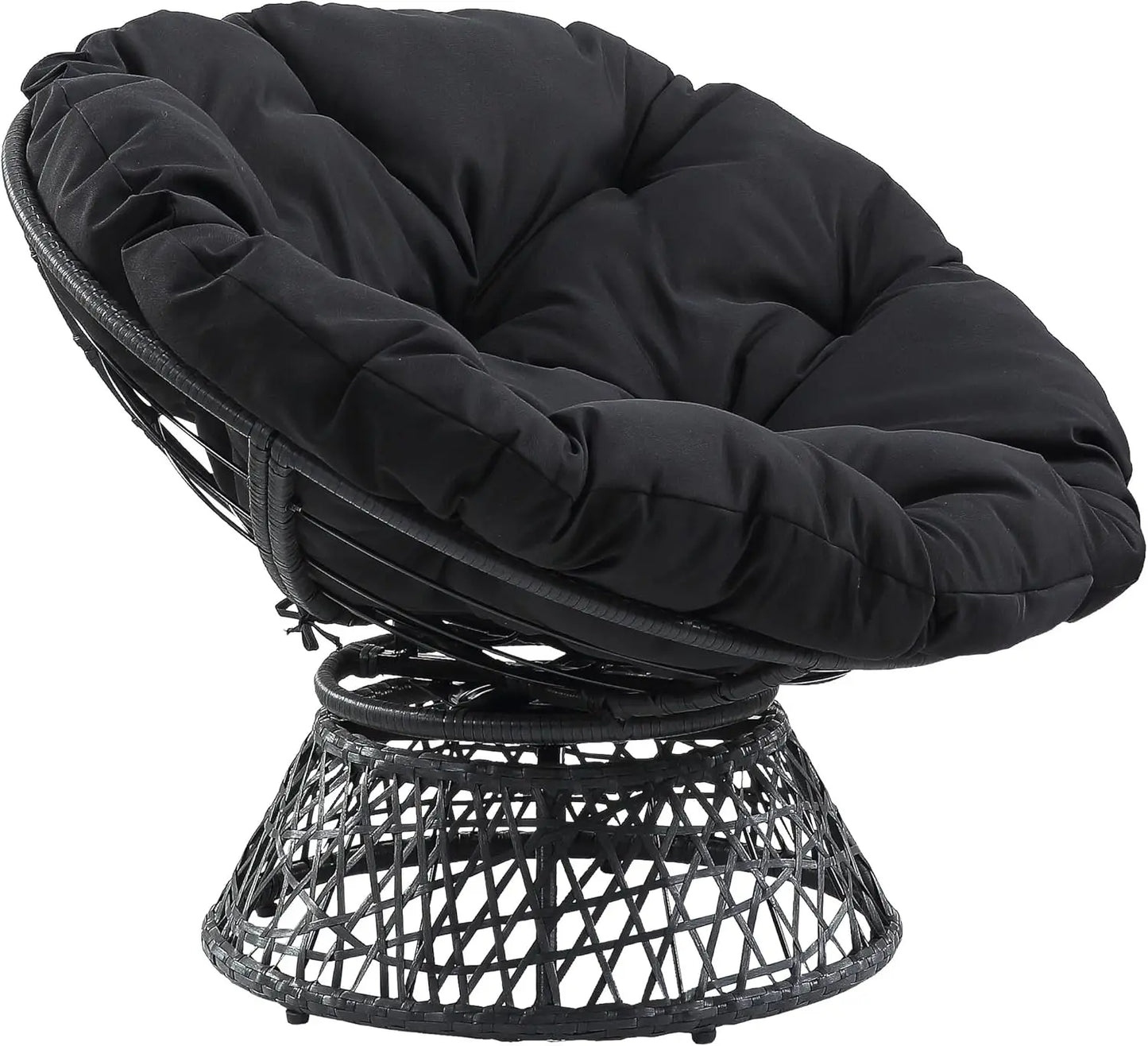 OEING Wicker Papasan Chair With 360 Degree Swivel