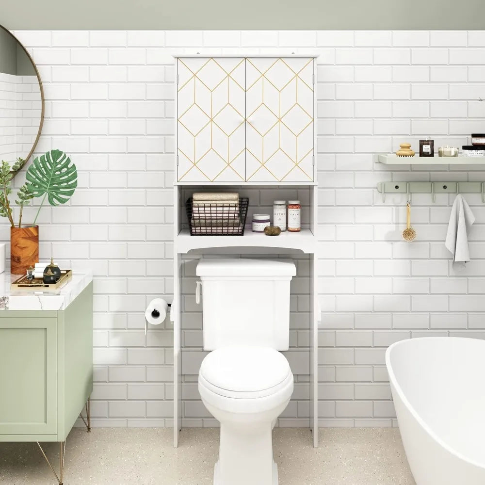 MKDK Over Toilet Storage Cabinet With Adjustable Shelves