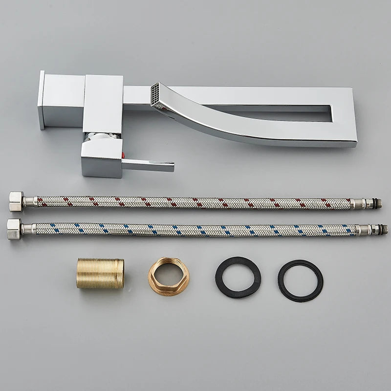 MYQualife Brass Deck Mounted Basin Faucet Single Handle