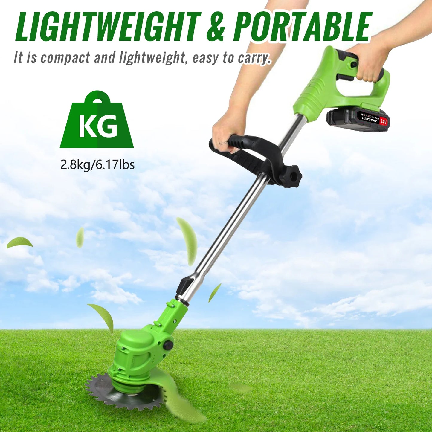 Cordless Electric Weed Trimmer 2 In 1 Brushless Grass Cutter