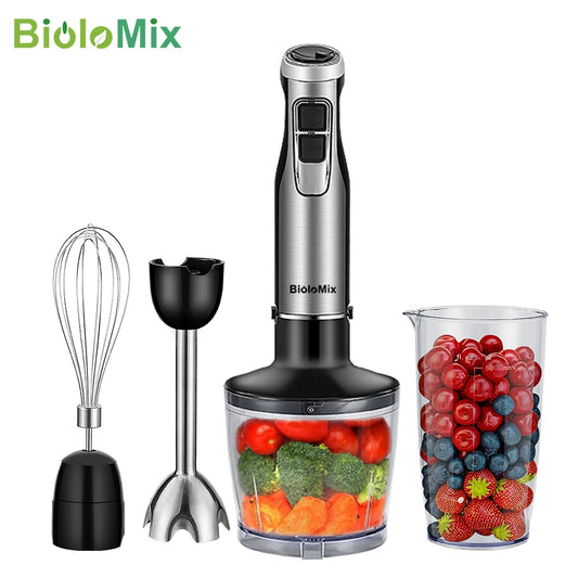 Biolomix 1200W 4in1 Immersion Blender With Chopper Smoothie Cup