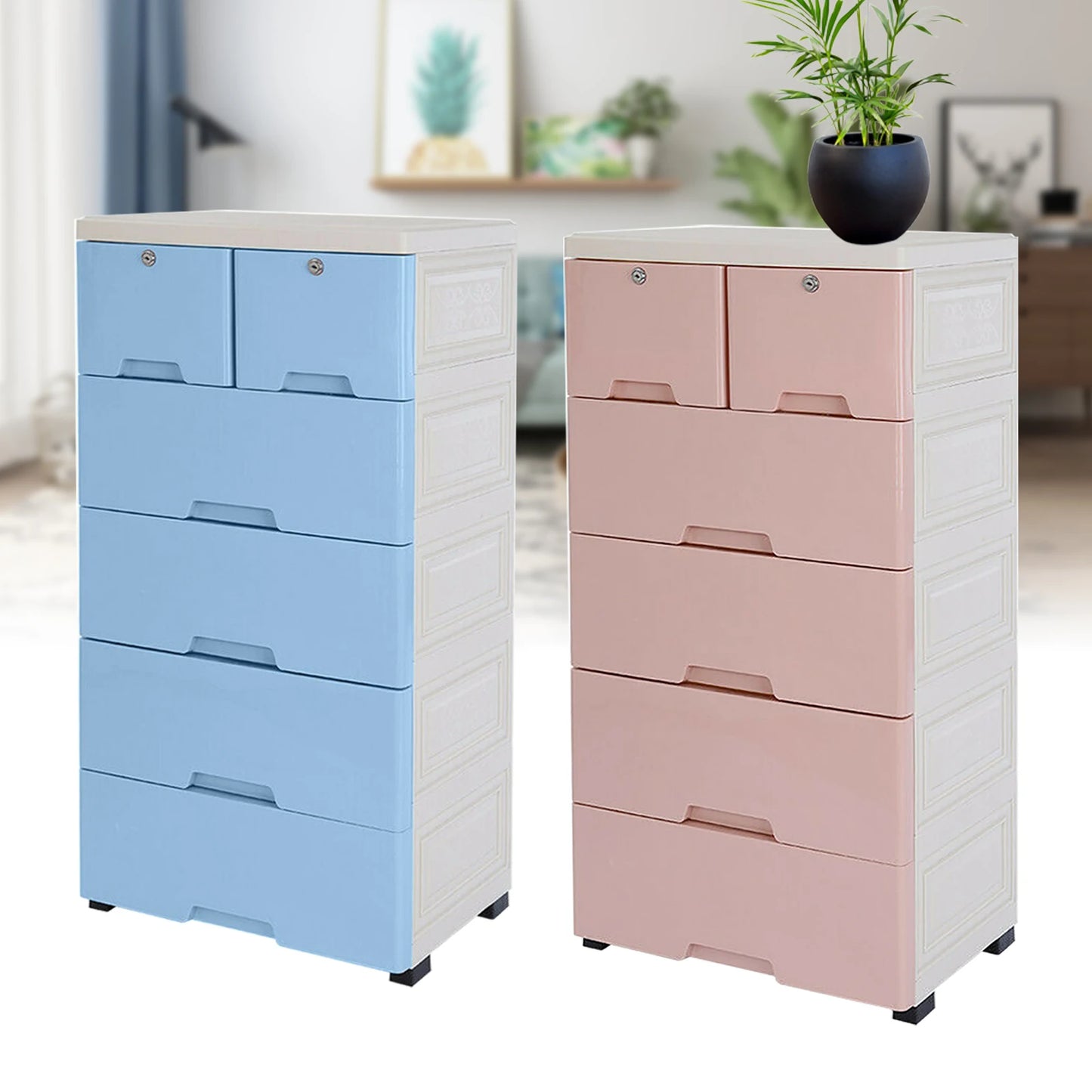 Drawer Classic 6 Drawer Plastic Dresser Storage Tower For Home