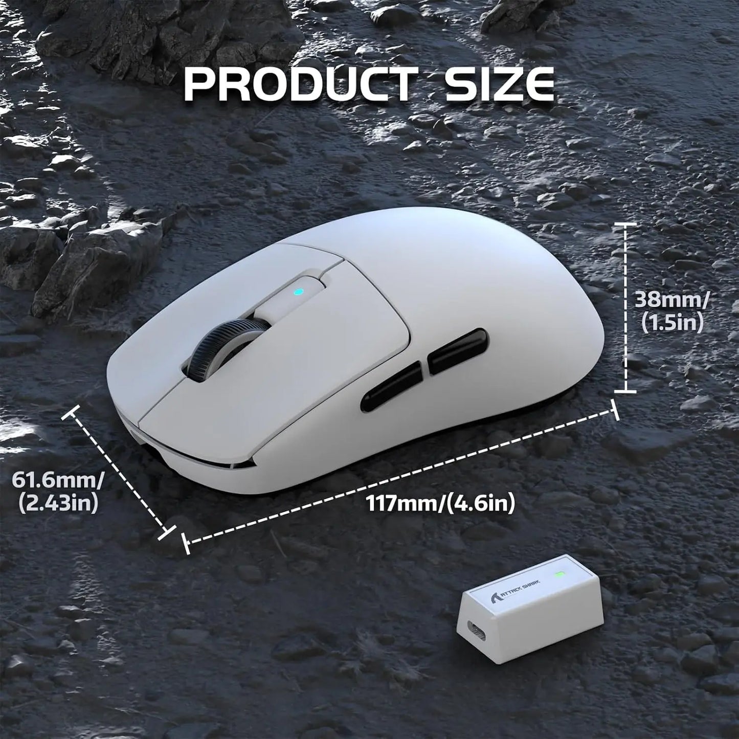 Attack Shark R6 Lightweight Wireless Gaming Mouse PAW3950Max Sensor