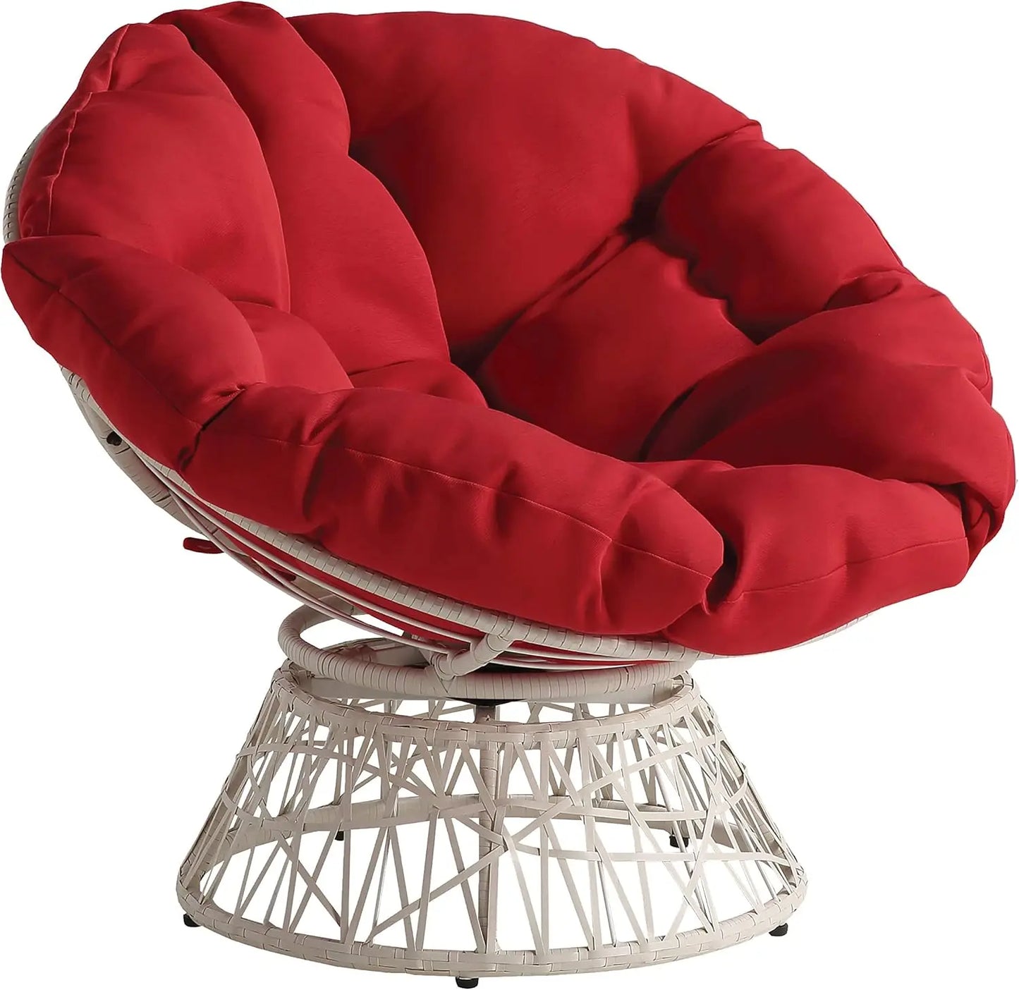 OEING Wicker Papasan Chair With 360 Degree Swivel