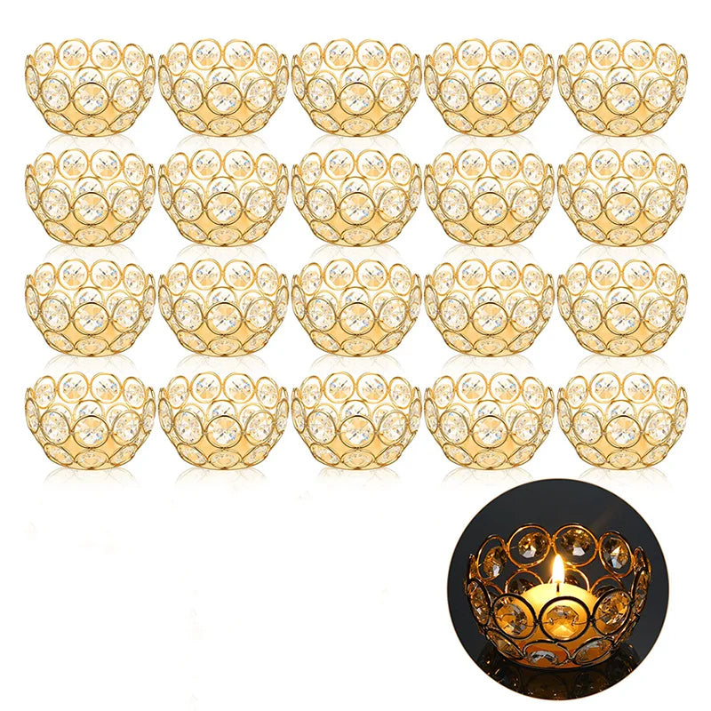 Crystal Tealight Candle Holders for WeddingCeremony Reception Centerpiece Table Decor