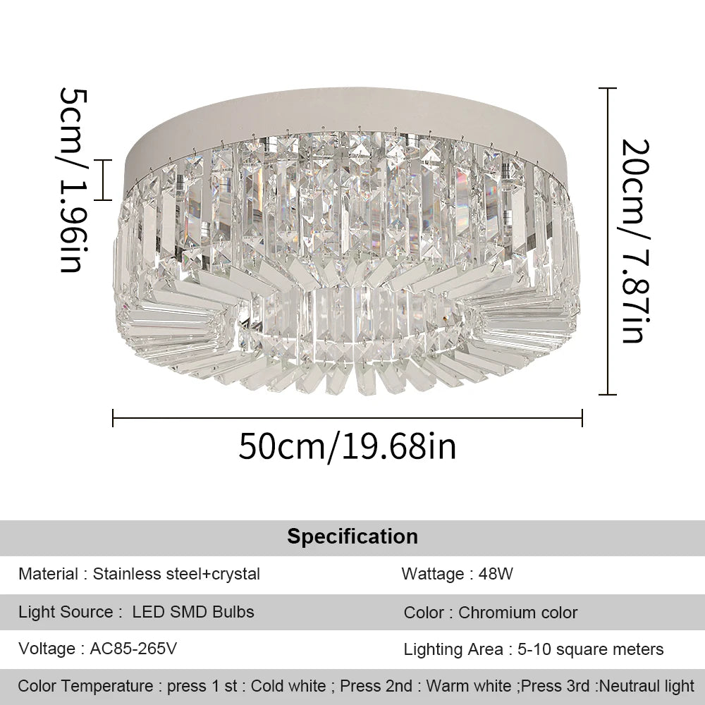 Vetrulus Crystal Ceiling Light for Living Room Modern LED Chandeliers
