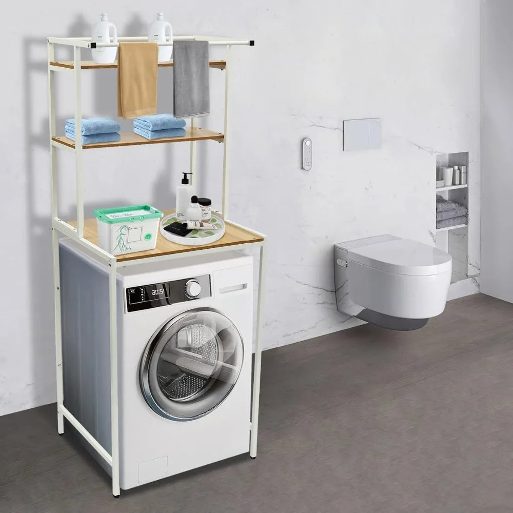 Hign-concerned Three Tier Laundry Shelf Organizer For Washer And Dryer Storage Space Saving