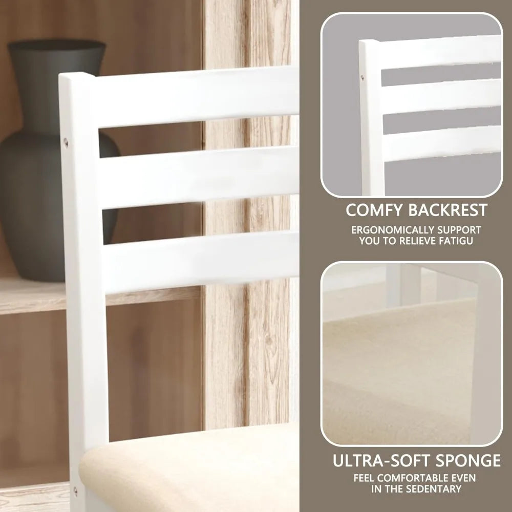 DAFIFY Contemporary Solid Wood Dining Table Collection Featuring Cushioned Chairs