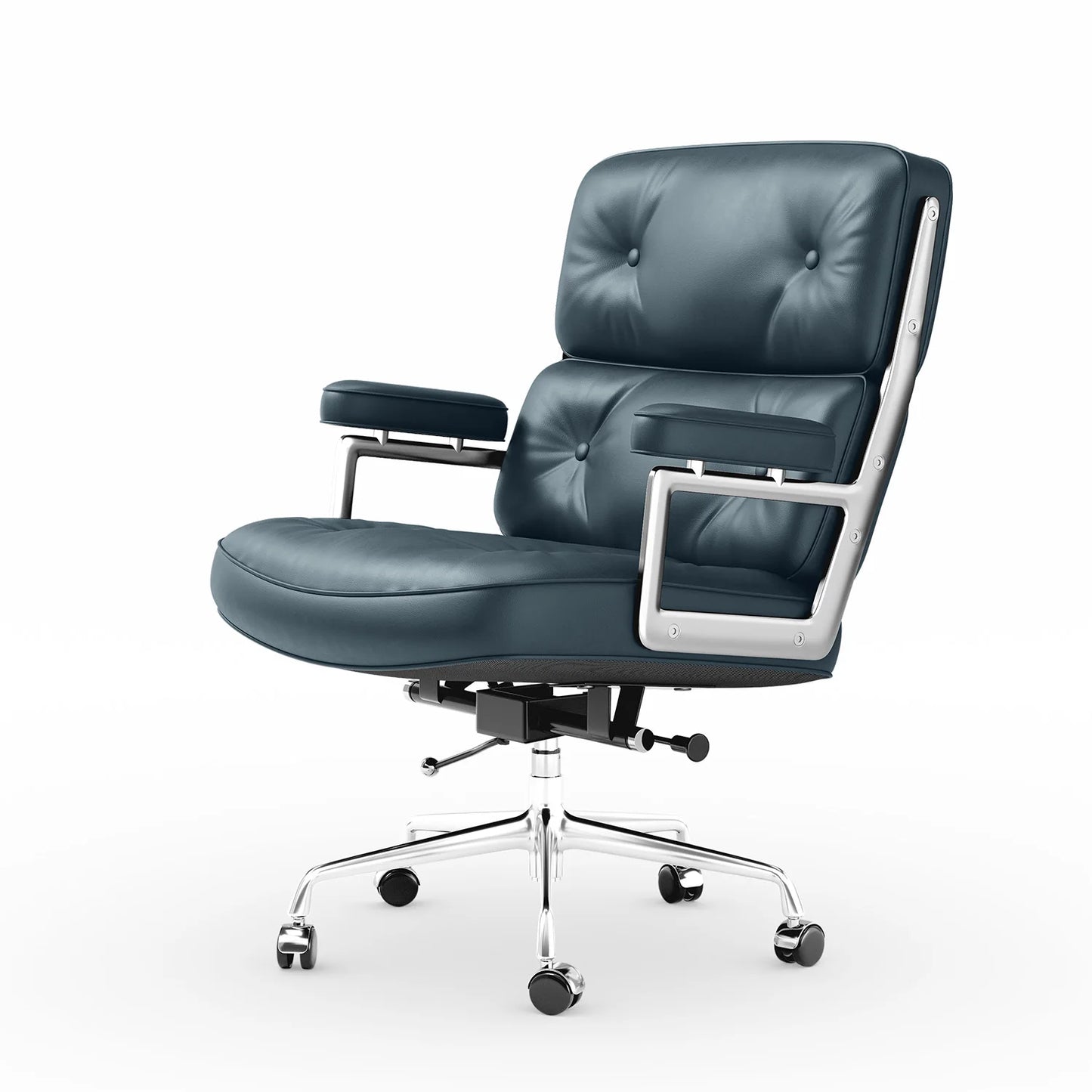 Furgle Ergonomic Genuine Leather Office Chair With Swivel Backrest
