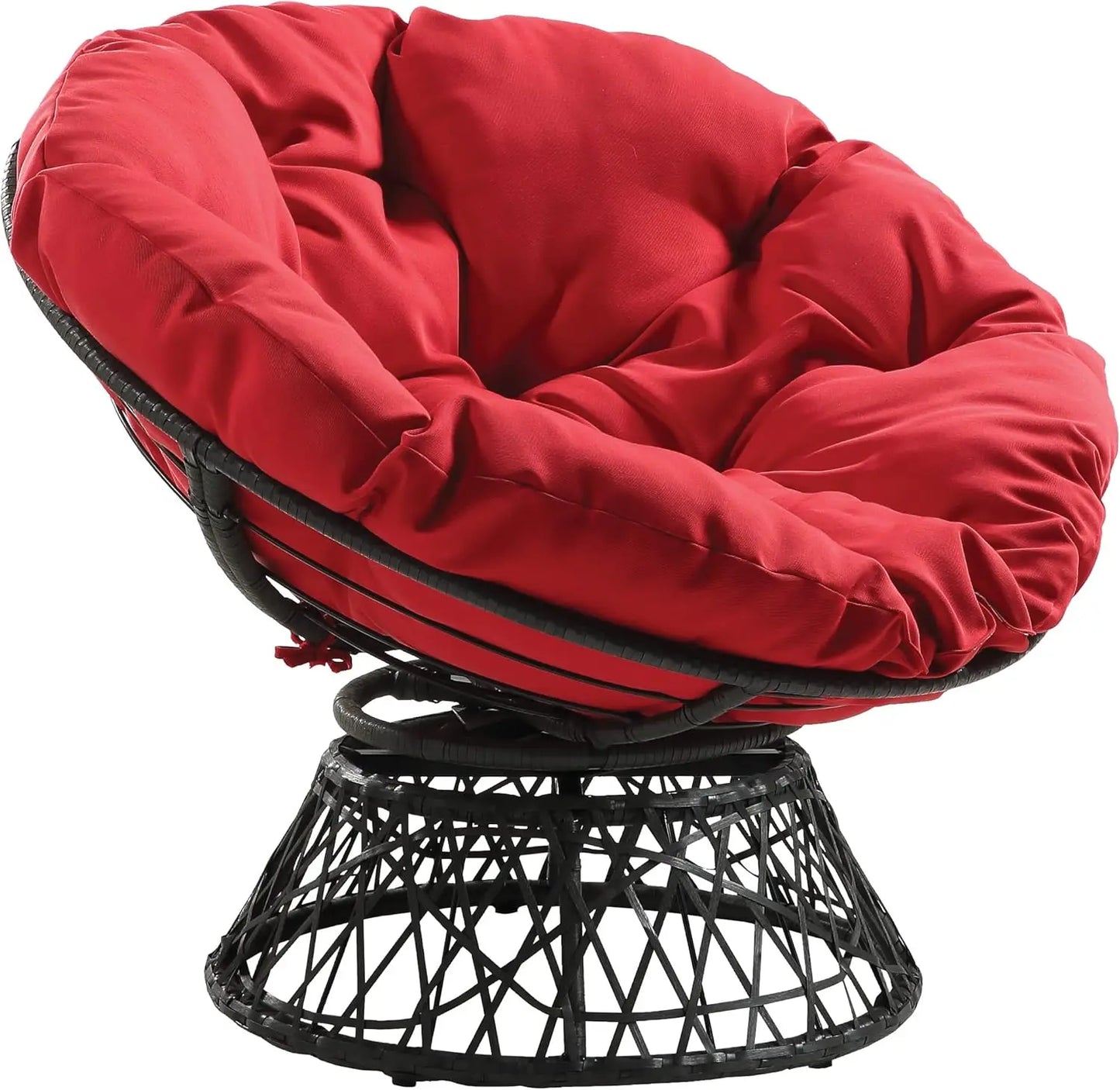 OEING Wicker Papasan Chair With 360 Degree Swivel