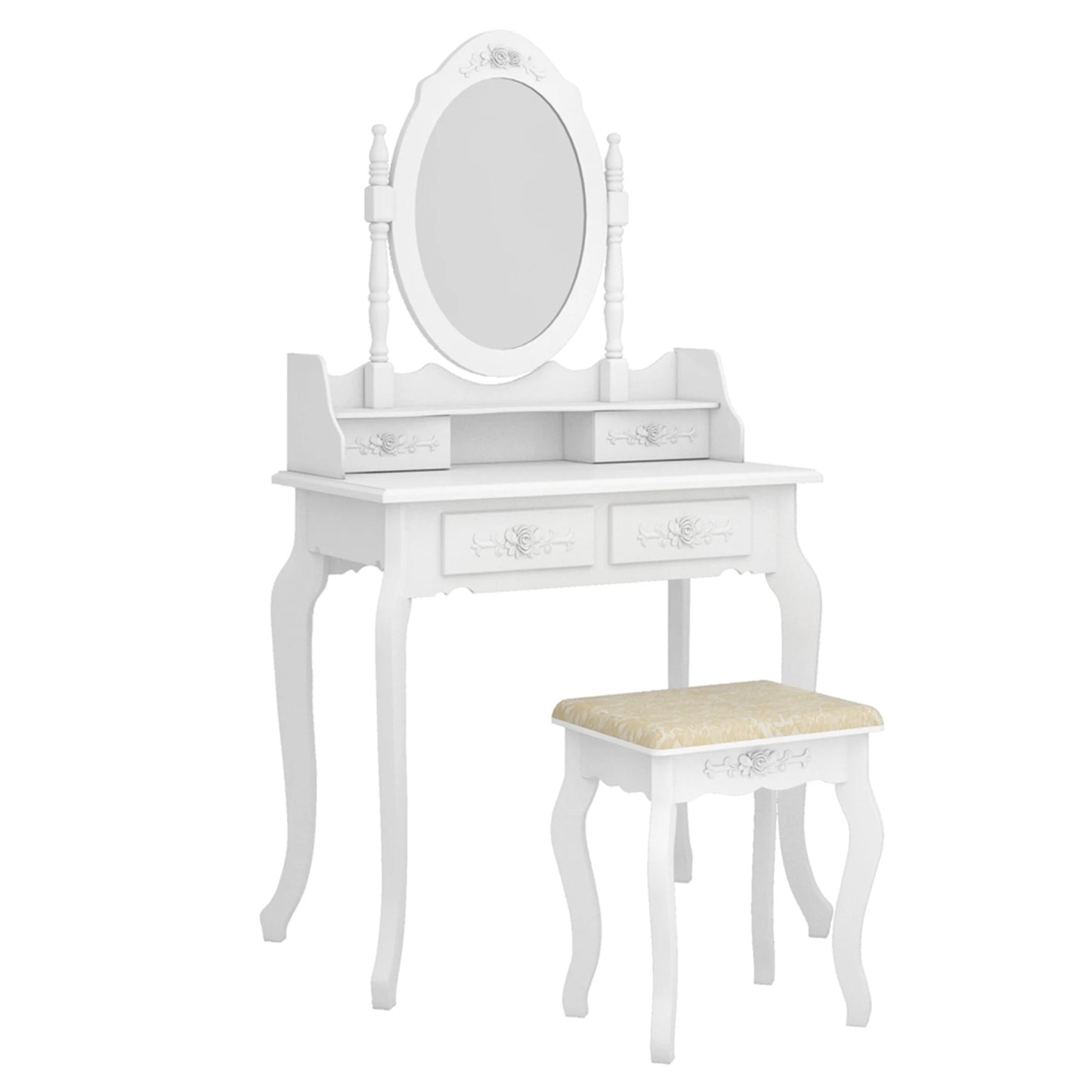 General Use Modern 4 Drawer 360 Degree Mirror Dresser