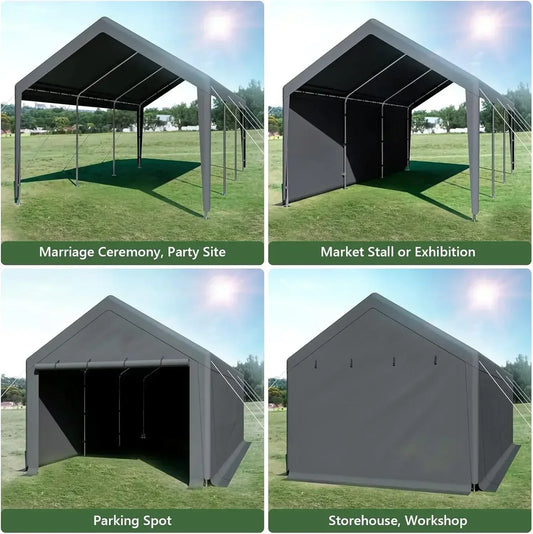 XMSJ Carport Heavy Duty Weatherproof IndustrialGrade Canopy Shelter System Vehicles