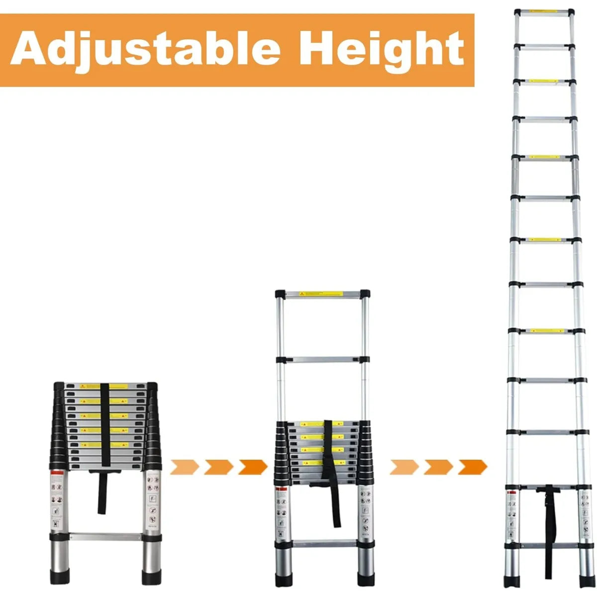 Collapsible Aluminum Extension Ladder For Home And RV Use