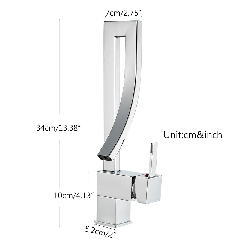 MYQualife Brass Deck Mounted Basin Faucet Single Handle