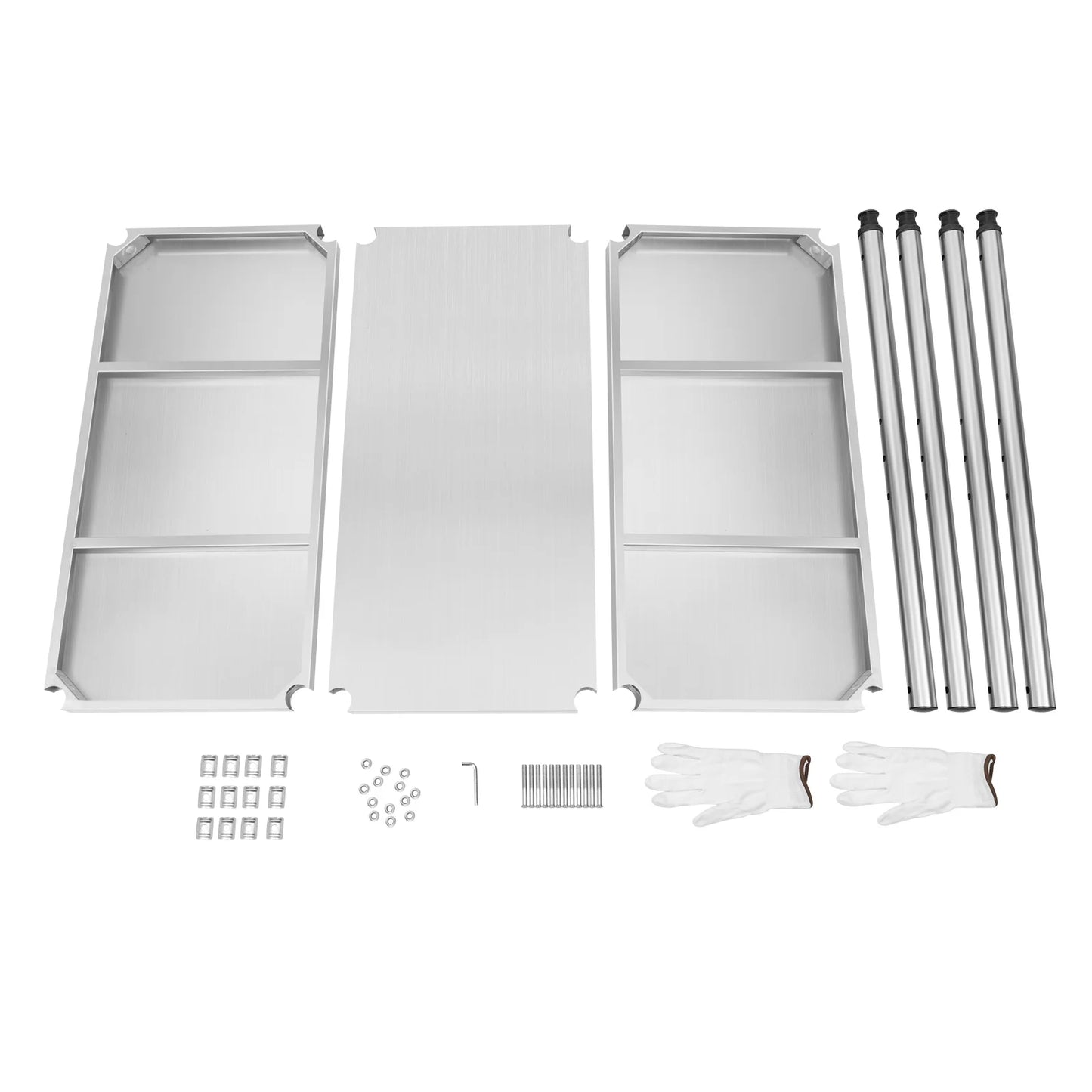 Bymaocar Commercial-Grade Heavy-Duty Stainless Steel Kitchen Shelves Three-Tier Rack