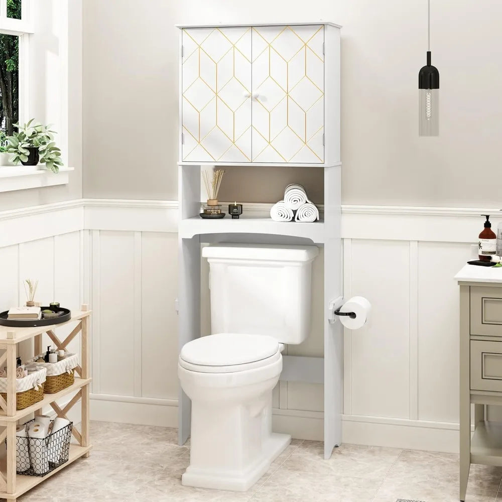 MKDK Over Toilet Storage Cabinet With Adjustable Shelves