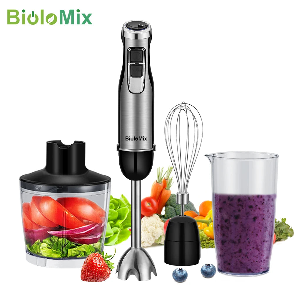 Biolomix 1200W 4in1 Immersion Blender With Chopper Smoothie Cup