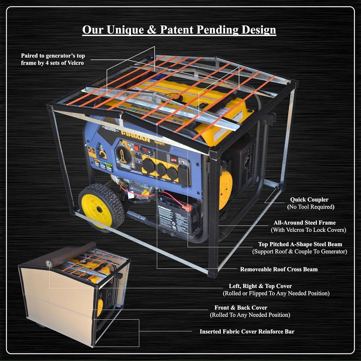 Combined Generator Running And StorageSolutions Cover For OutdoorApplication WeatherproofDurable