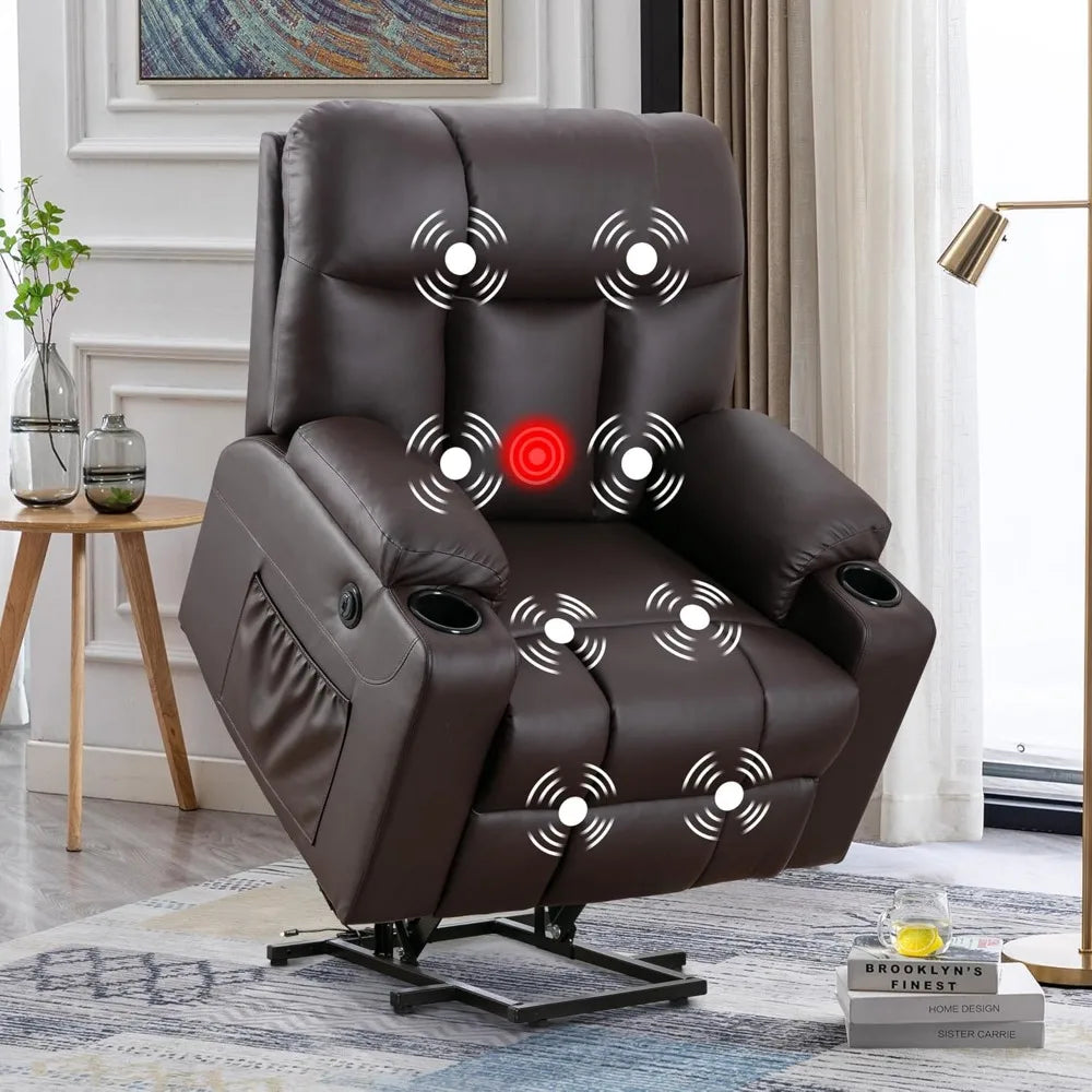 LZJV Oversized Power Lift Recliner Chair With Heated Massage