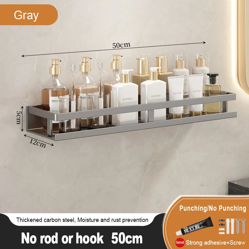 Big Red House Bathroom Storage Rack Non Perforated Wall Mounted Towel Rack Wrought Iron