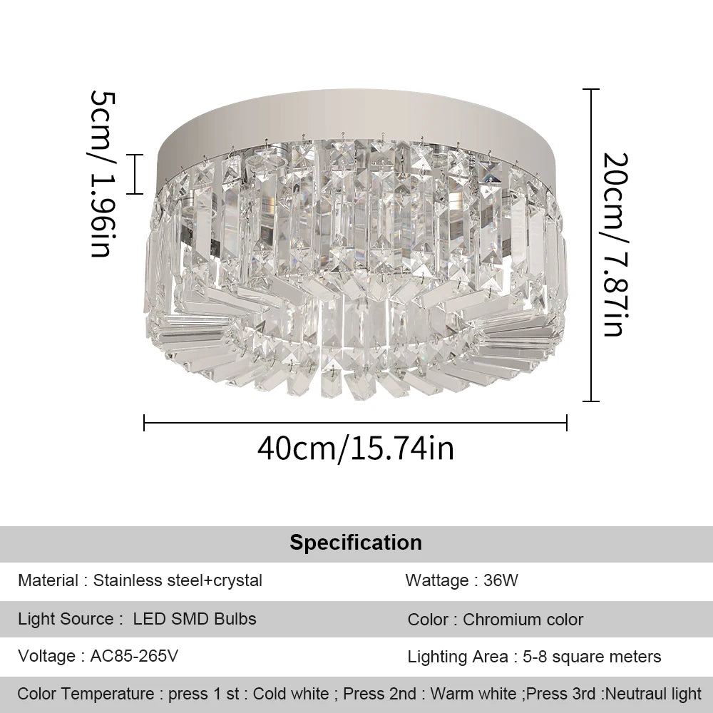 Vetrulus Crystal Ceiling Light for Living Room Modern LED Chandeliers