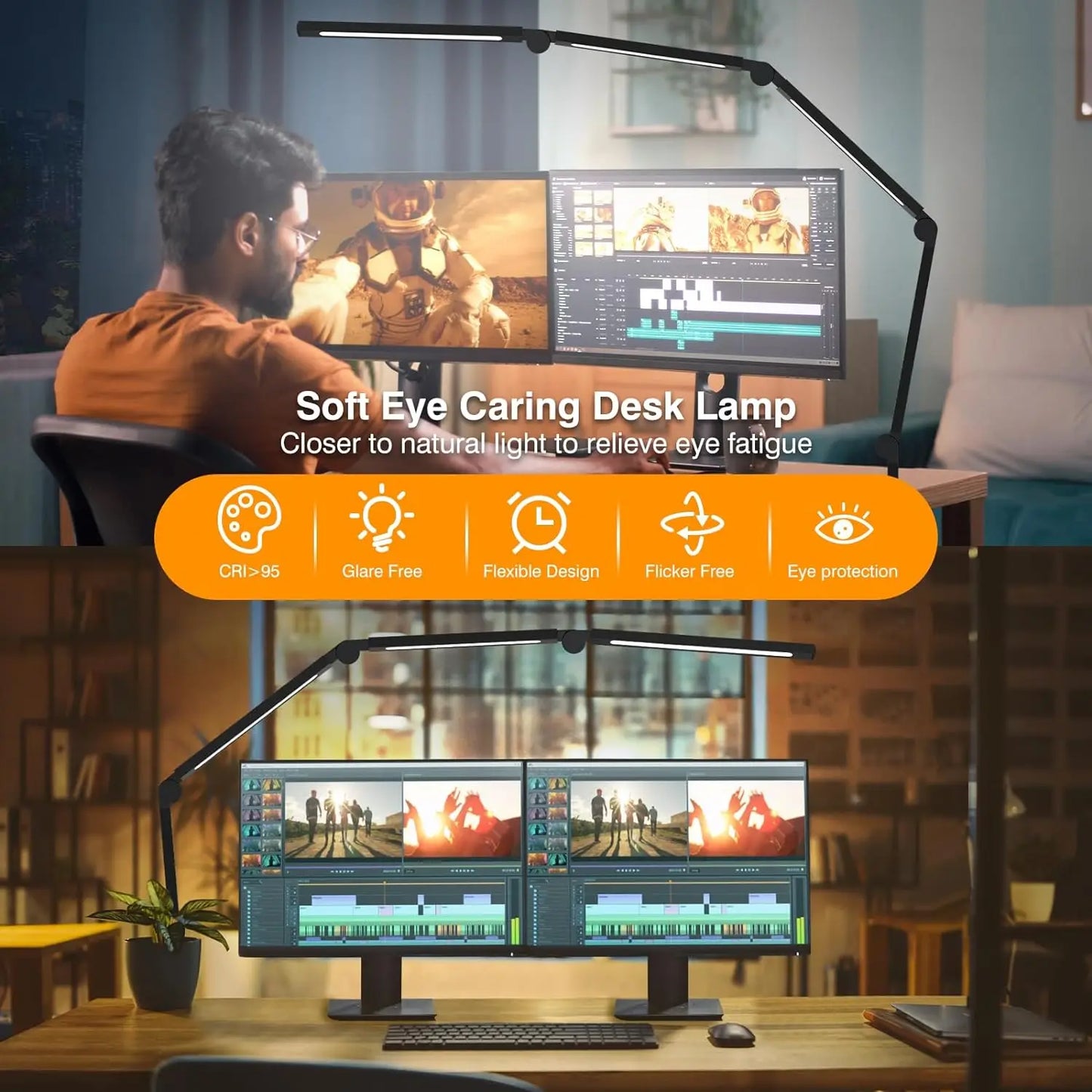 Aiopp LED Desk Lamp With Clamp And Flexible Arm