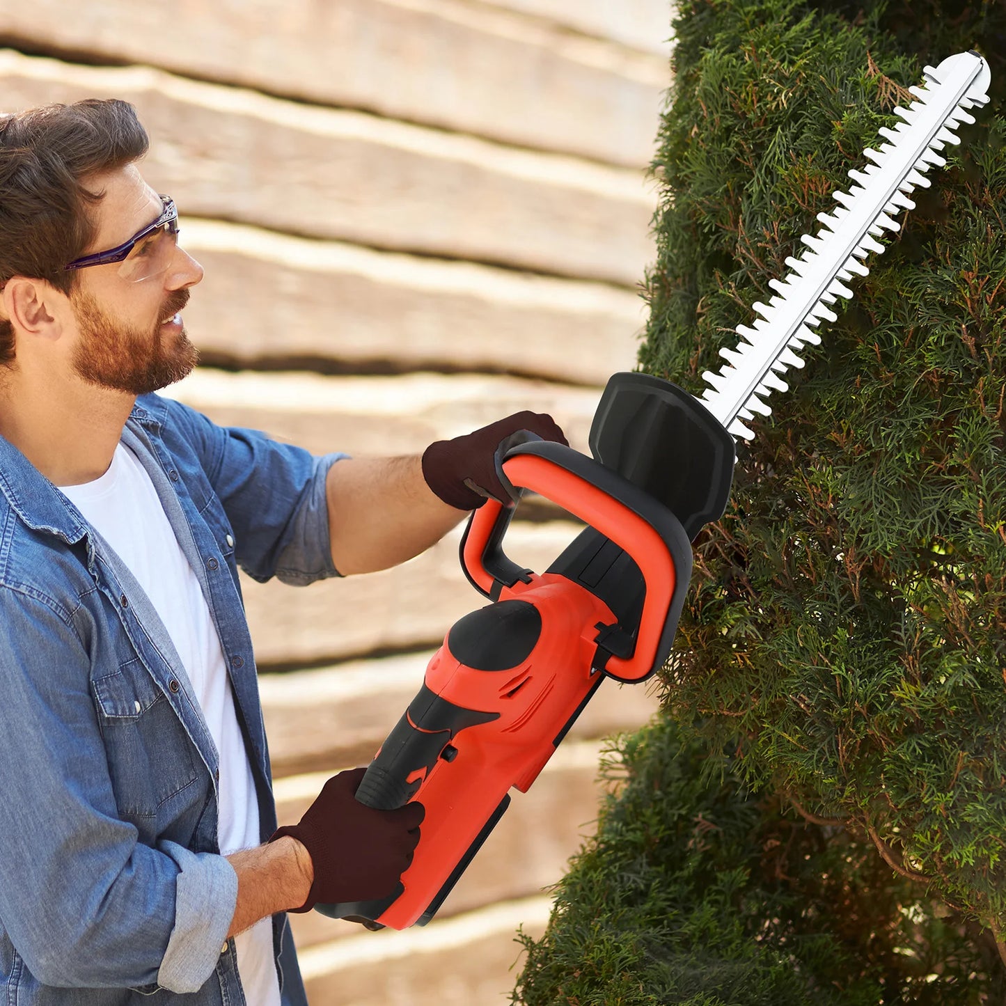 Cordless Hedge Trimmer With 3.0Ah Battery Included For Yard Care