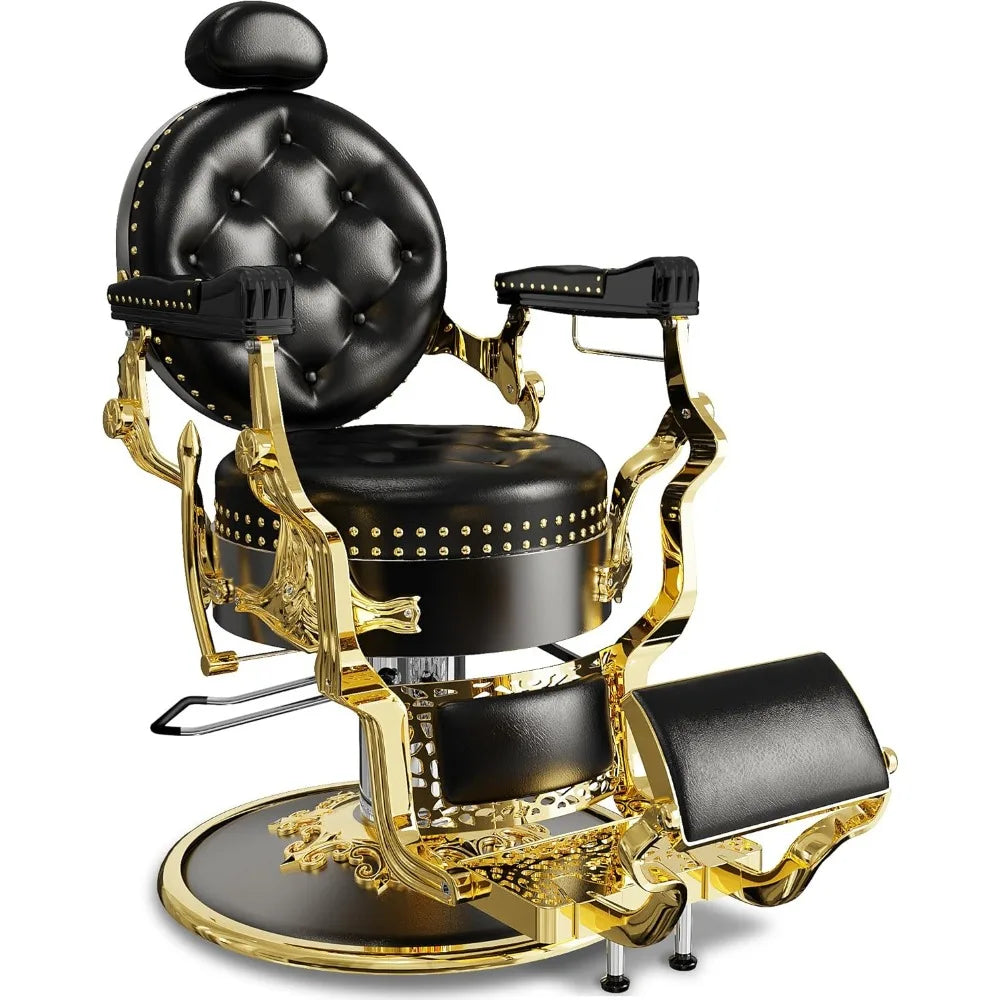 ZHUOTING Retro Barber Chair Vintage Style Heavy Duty Reclining