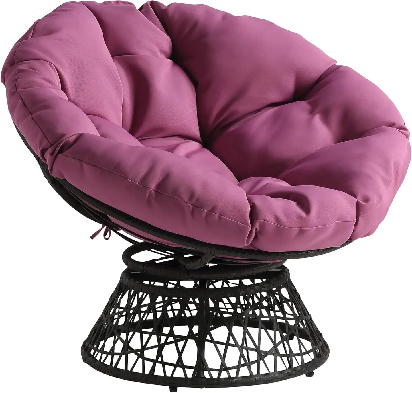 OEING Wicker Papasan Chair With 360 Degree Swivel