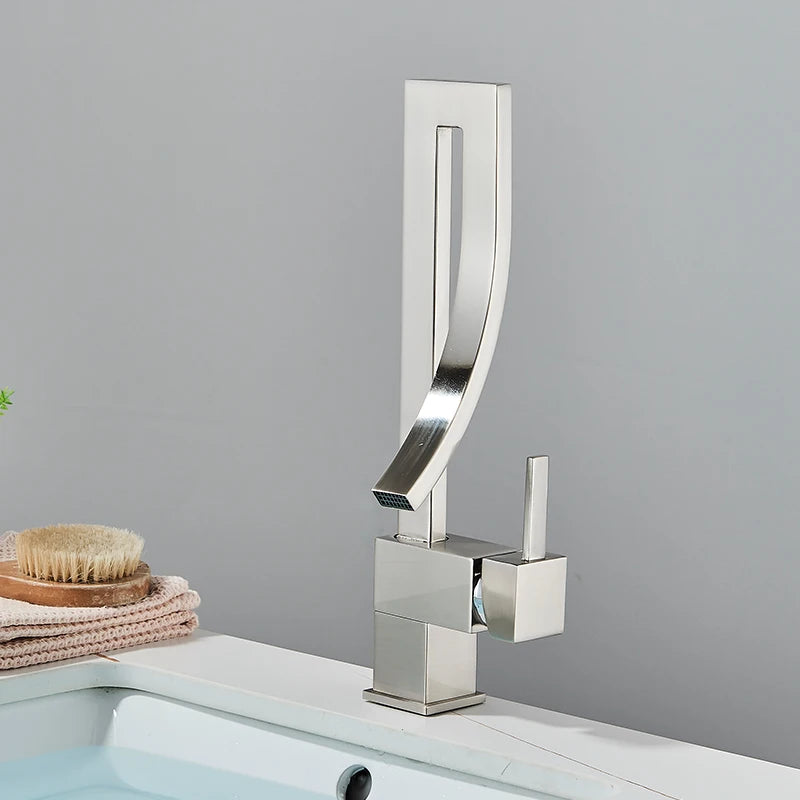 MYQualife Brass Deck Mounted Basin Faucet Single Handle