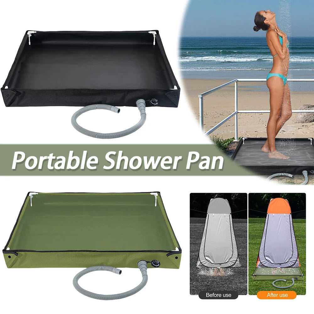 Shunmaii UltraDurable PortableShowerBase WithDrainHose ForOutdoorCampingAllWeather