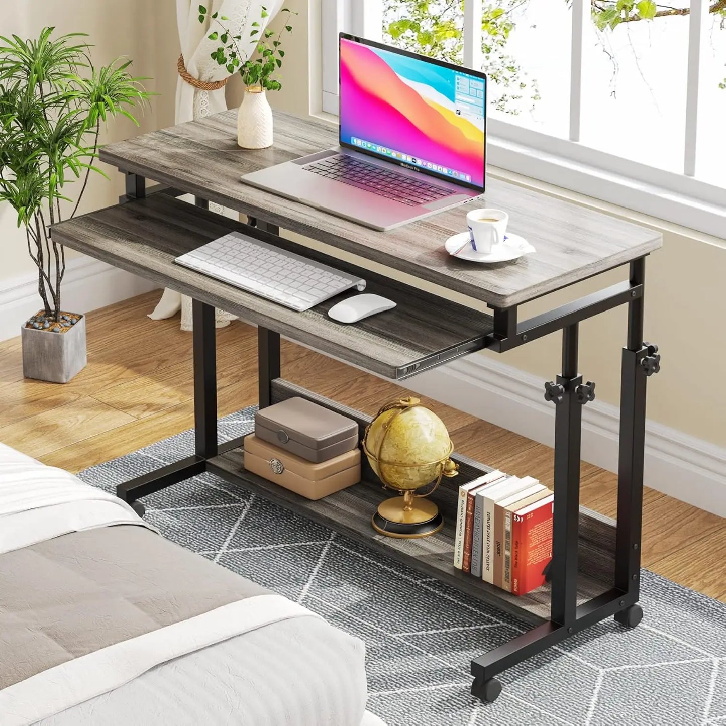 LITTLE TREE Height Adjustable Laptop Desk With Keyboard Tray